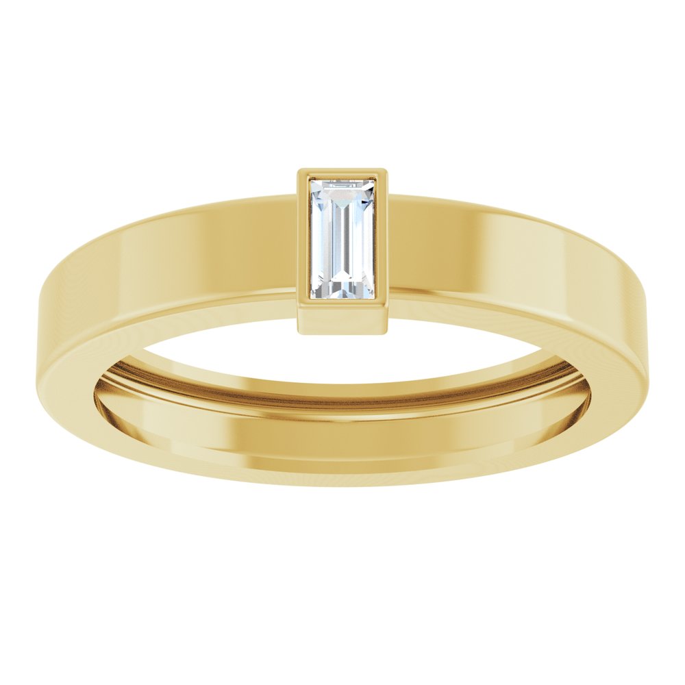 14K Yellow Gold Lab-Grown Diamond Bezel-Set Ring Size 7