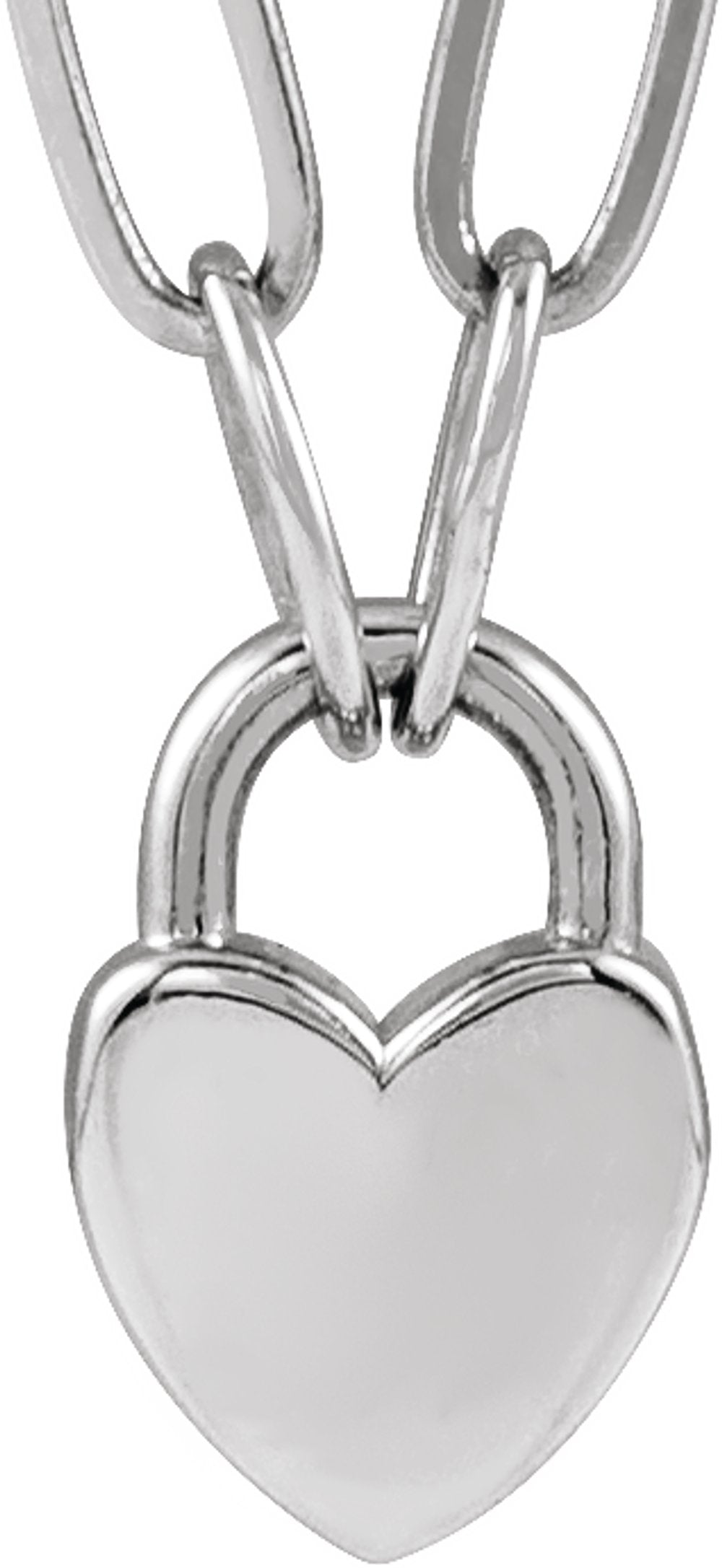 Sterling Silver Engravable Heart Lock 18" Necklace
