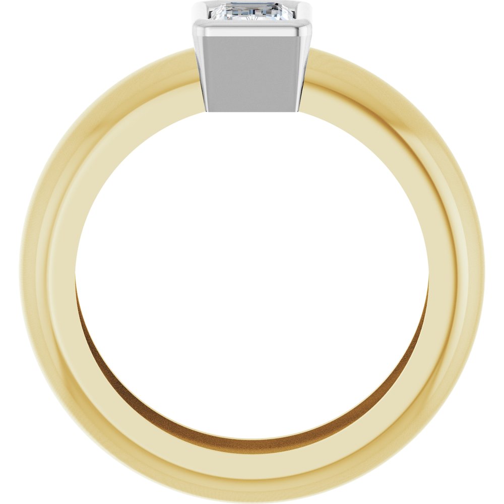 14K Yellow/White Gold 5/8 CT Lab-Grown Diamond Lightweight Ring