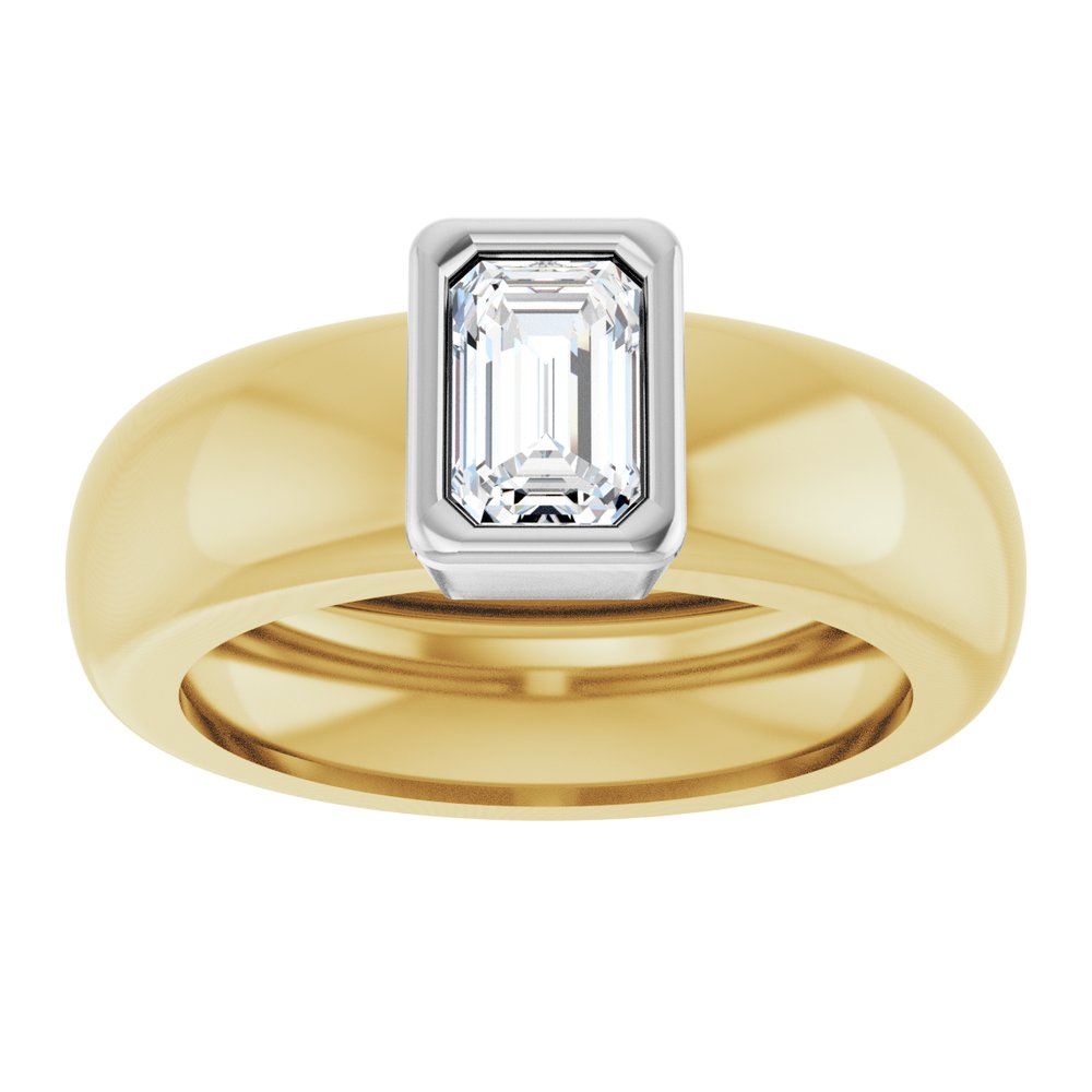 14K Yellow/White Gold 5/8 CT Lab-Grown Diamond Lightweight Ring