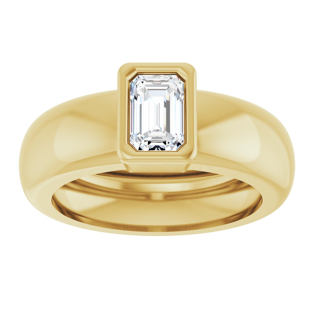 14K Yellow Gold 5/8 CT Lab-Grown Diamond Lightweight Ring