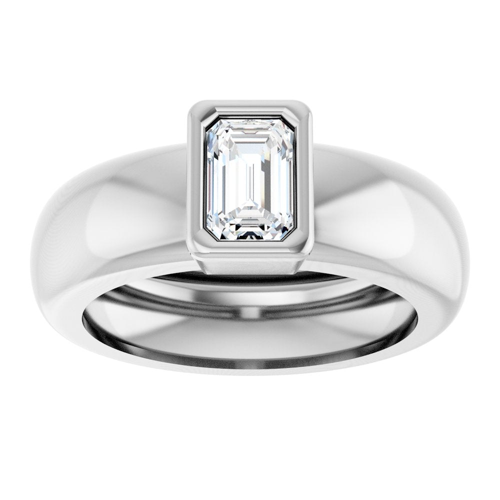 14K White Gold 5/8 CT Lab-Grown Diamond Lightweight Ring