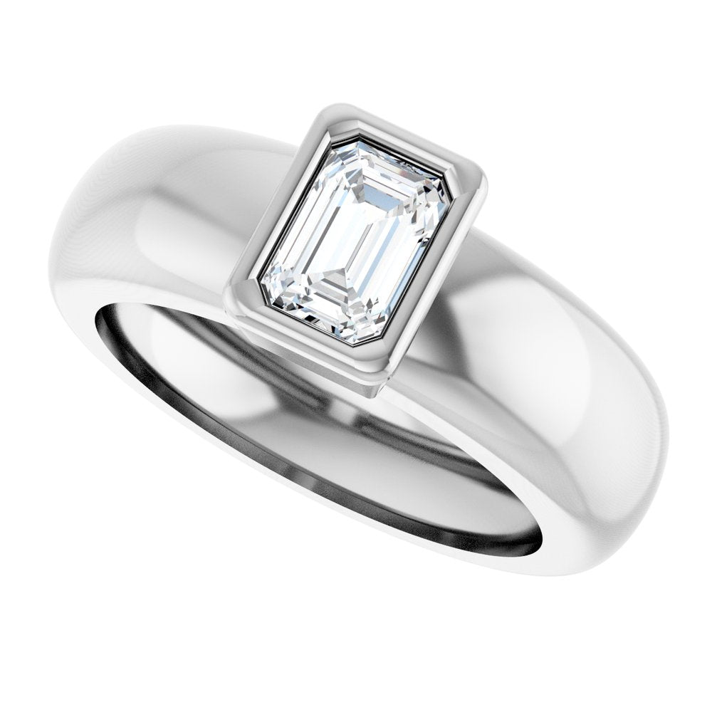 14K White Gold 5/8 CT Lab-Grown Diamond Lightweight Ring