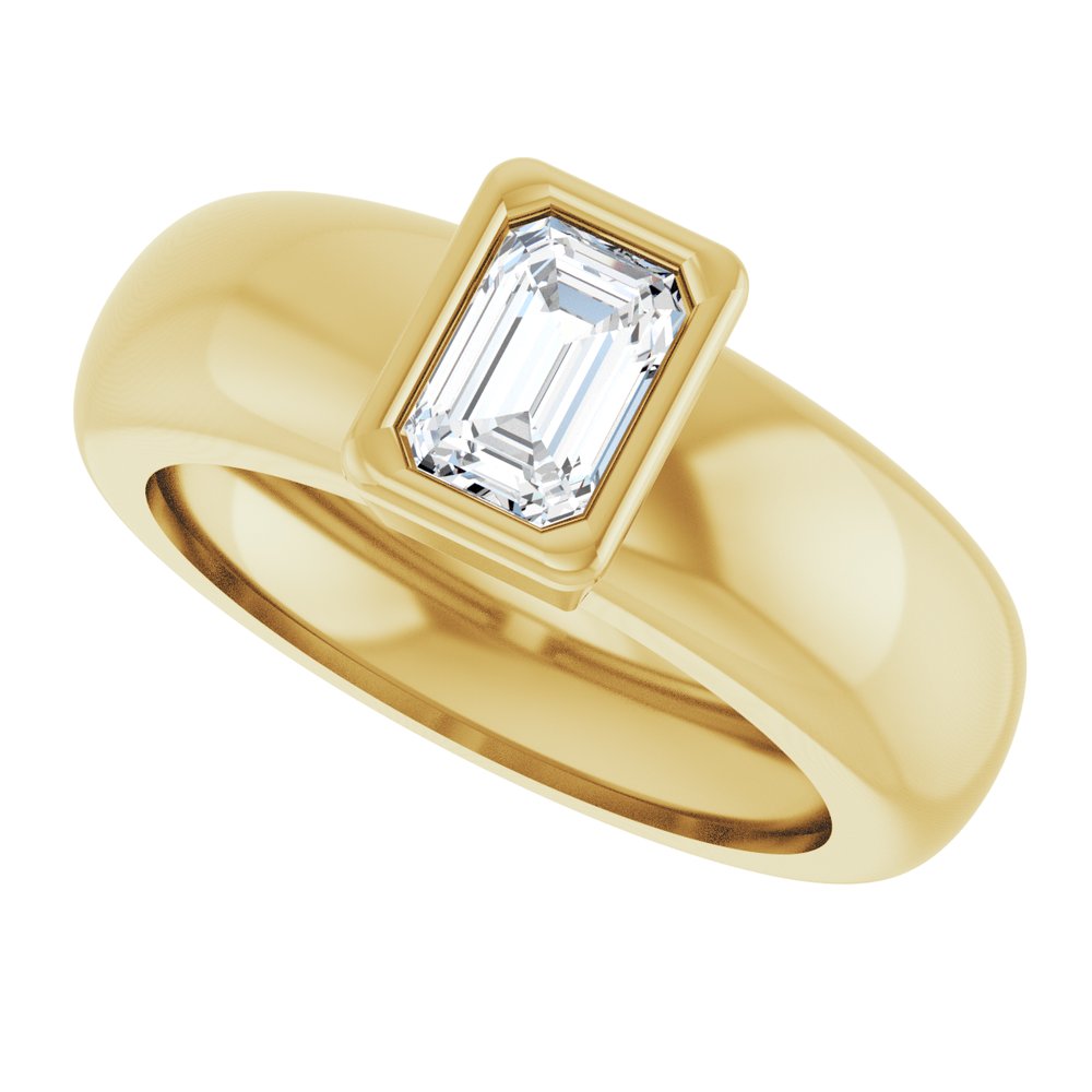 14K Yellow Gold 5/8 CT Lab-Grown Diamond Lightweight Ring