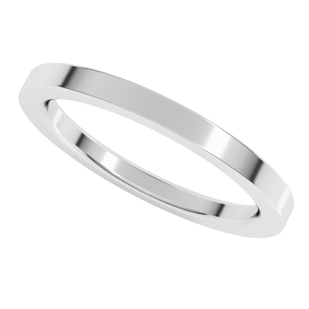 14K White Gold 2 mm Comfort Fit Heavyweight Flat Band