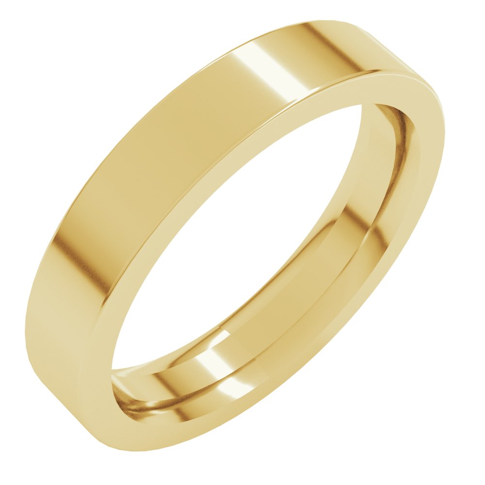 14K Yellow Gold 4 mm Comfort Fit Heavyweight Flat Band