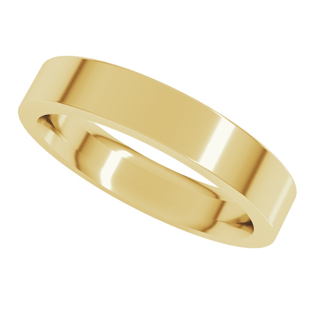 14K Yellow Gold 4 mm Comfort Fit Heavyweight Flat Band
