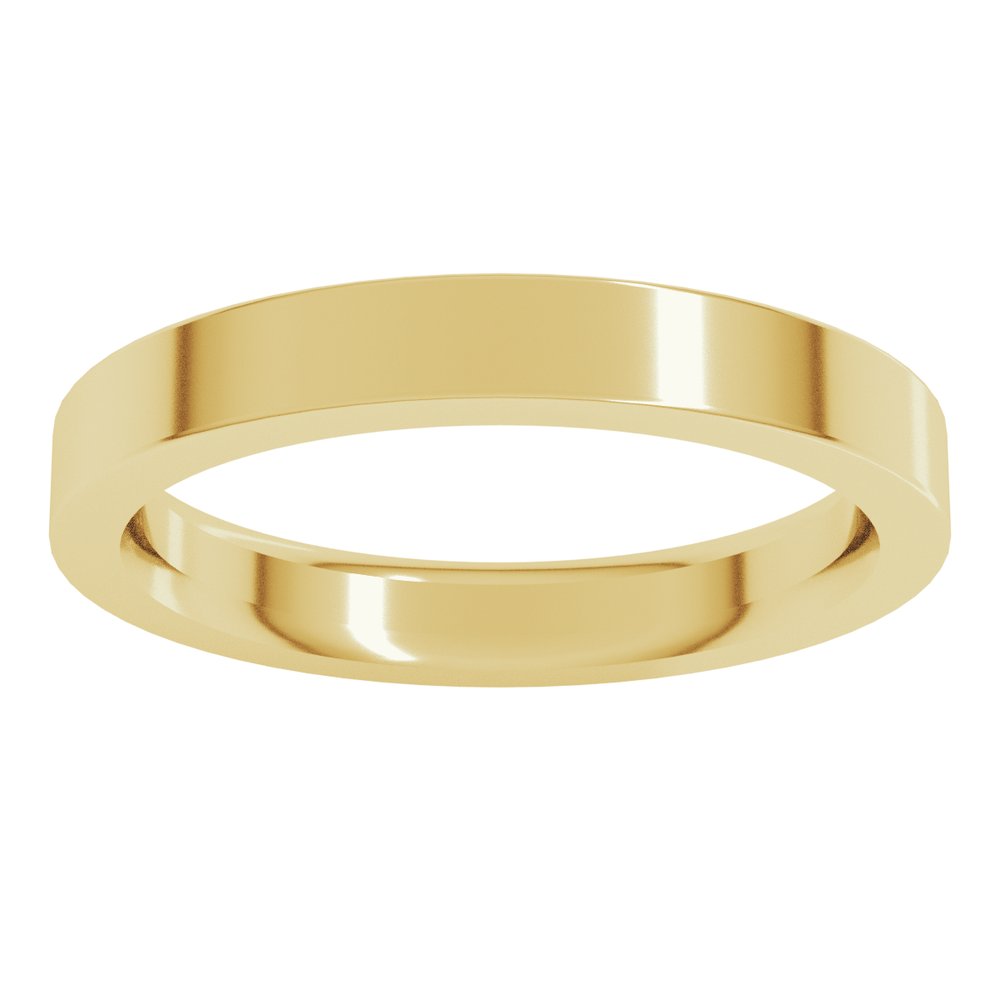 14K Yellow Gold 3 mm Comfort Fit Heavyweight Flat Band