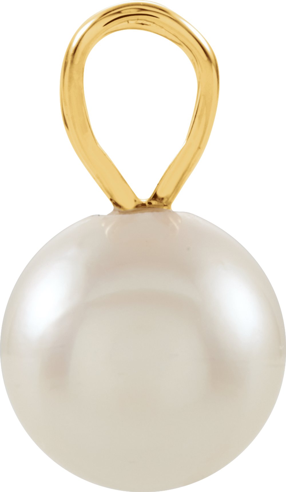 14K Yellow Gold Cultured White Akoya Pearl Pendant