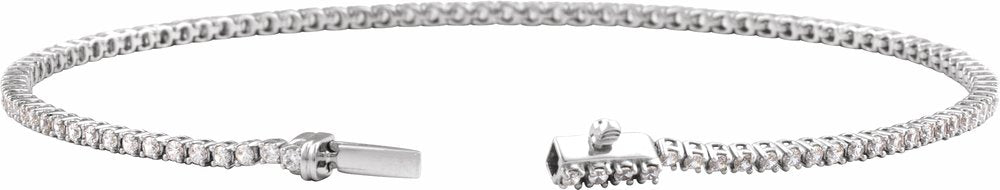 14K White Gold 1 CTW Lab-Grown Diamond Low Profile Line 7" Bracelet
