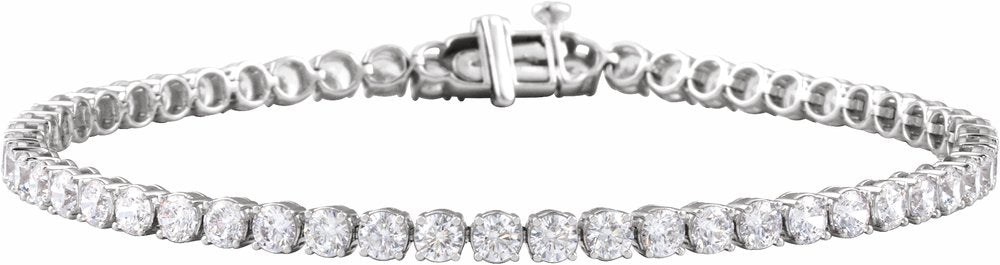 14K White Gold 5 CTW Lab-Grown Diamond Low Profile Line 7" Bracelet
