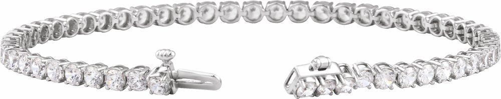 14K White Gold 5 CTW Lab-Grown Diamond Low Profile Line 7" Bracelet