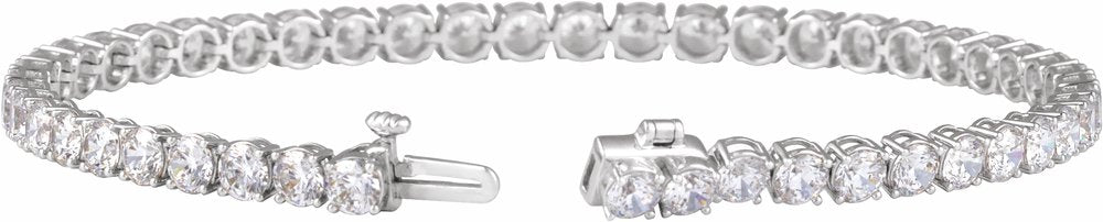 14K White Gold 7 CTW Lab-Grown Diamond Low Profile Line 7" Bracelet