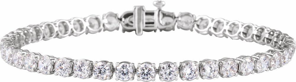 14K White Gold 9 CTW Lab-Grown Diamond Low Profile Line 7" Bracelet