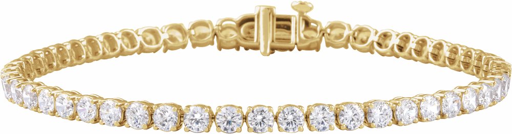 14K Yellow Gold 6 CTW Lab-Grown Diamond Low Profile Line 7" Bracelet