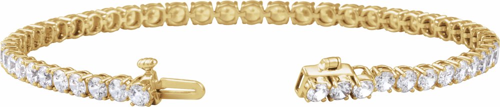 14K Yellow Gold 6 CTW Lab-Grown Diamond Low Profile Line 7" Bracelet