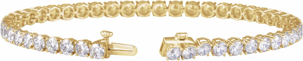 14K Yellow Gold 7 CTW Lab-Grown Diamond Low Profile Line 7" Bracelet