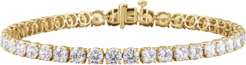 14K Yellow Gold 12 CTW Lab-Grown Diamond Low Profile Line 7" Bracelet
