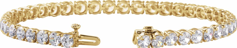 14K Yellow Gold 12 CTW Lab-Grown Diamond Low Profile Line 7" Bracelet