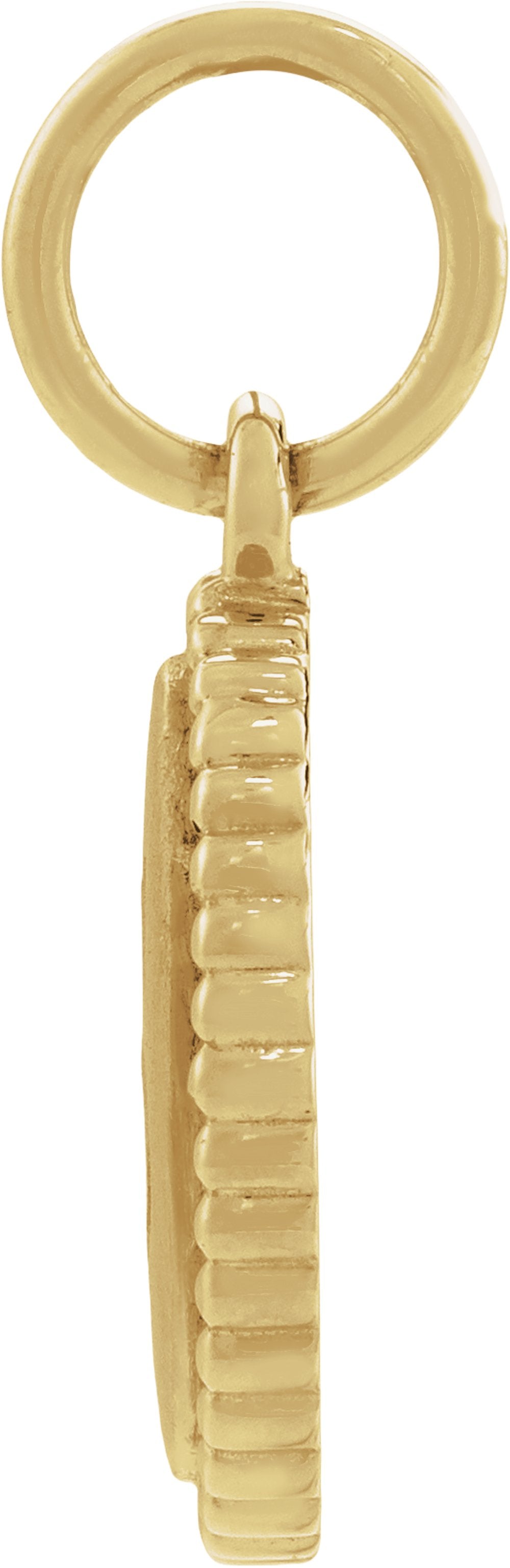 10K Yellow Gold Beaded Oval Engravable Pendant