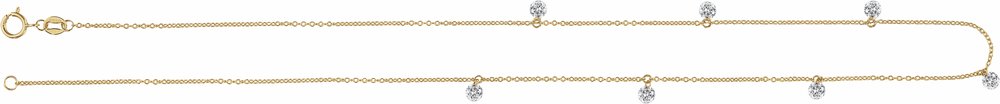 14K Yellow Gold 1 1/8 CTW Lab-Grown Drilled Diamond Seven-Stone Station 16" Necklace