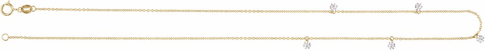 14K Yellow Gold 7/8 CTW Lab-Grown Drilled Diamond Five-Stone Station 16" Necklace