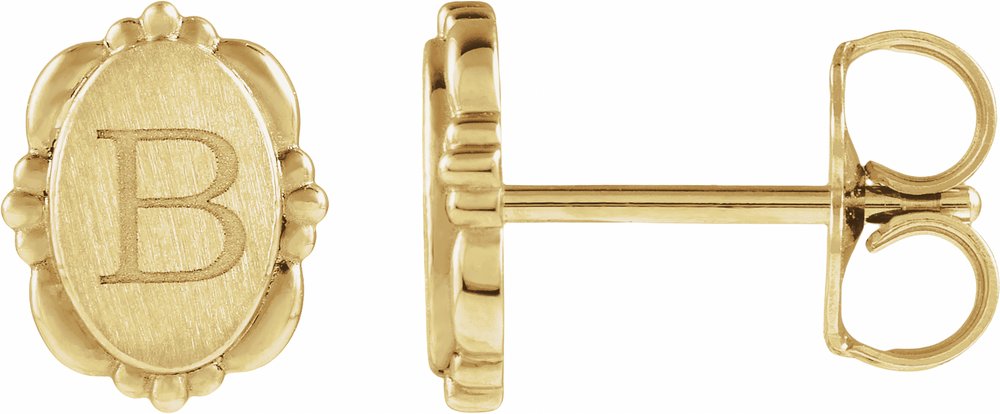 14K Yellow Gold Vintage-Inspired Earrings
