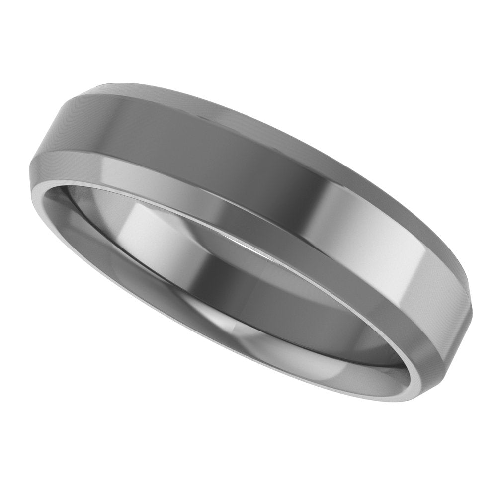 Cobalt 5 mm Beveled-Edge Comfort-Fit Flat Band Size 10