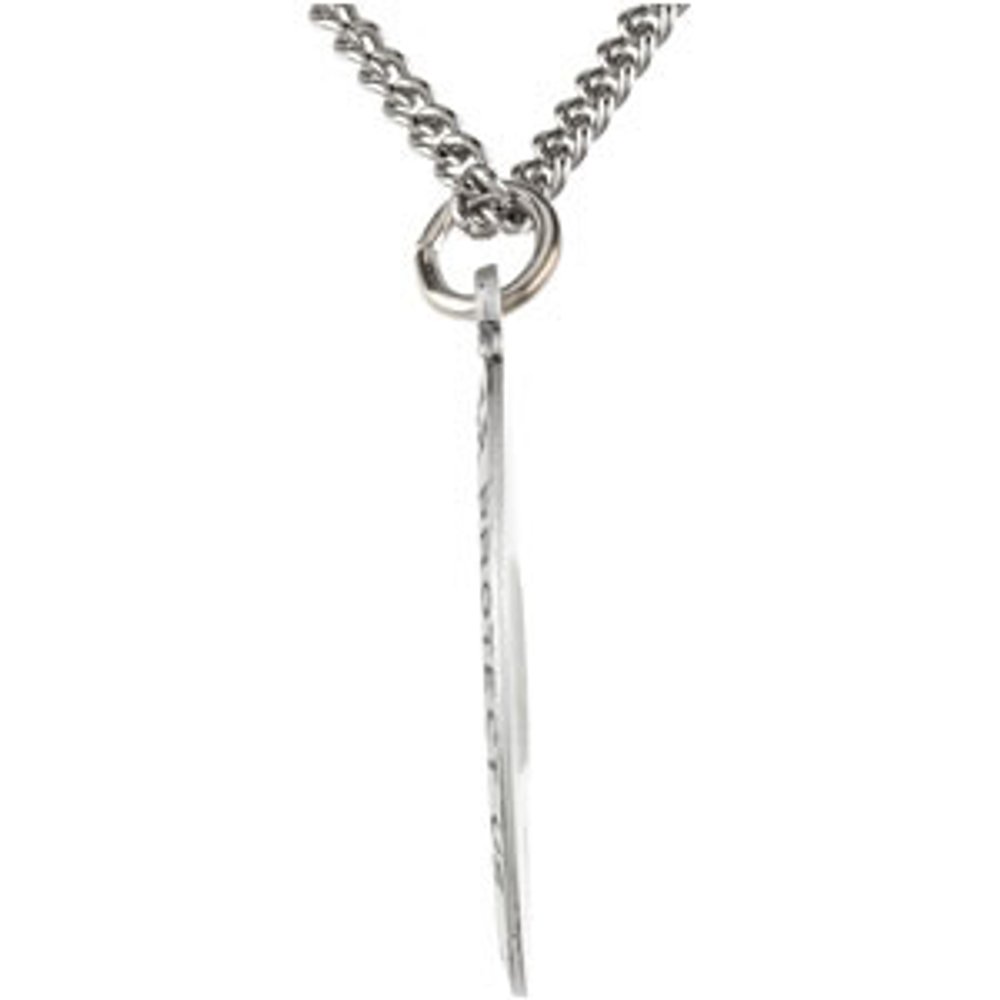 Sterling Silver 24x16 mm Oval St. Christopher 24" Necklace