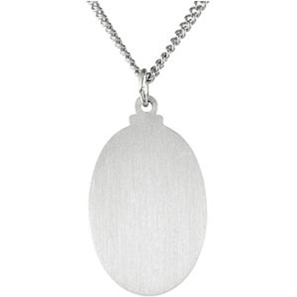 Sterling Silver 21.5x14.5 mm Oval St. Christopher 18" Necklace