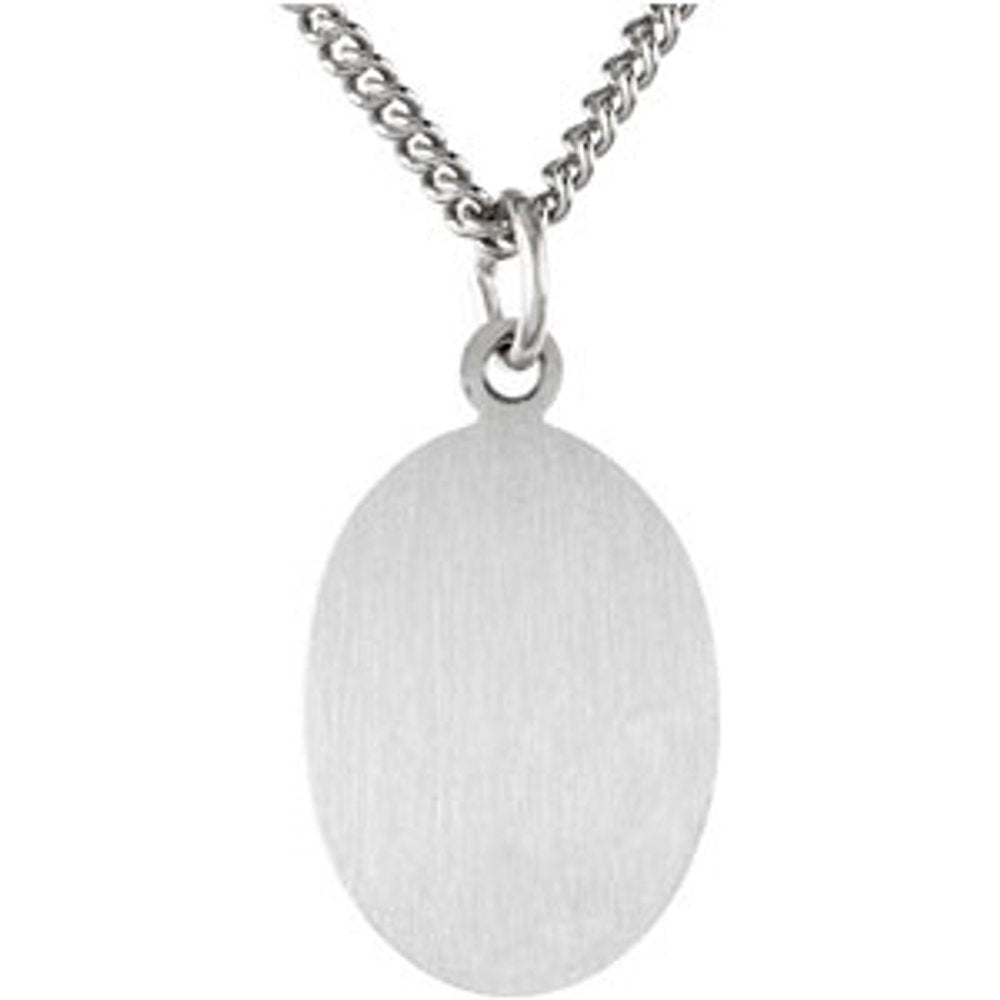 Sterling Silver 15x11 mm Oval St. Christopher 18" Necklace