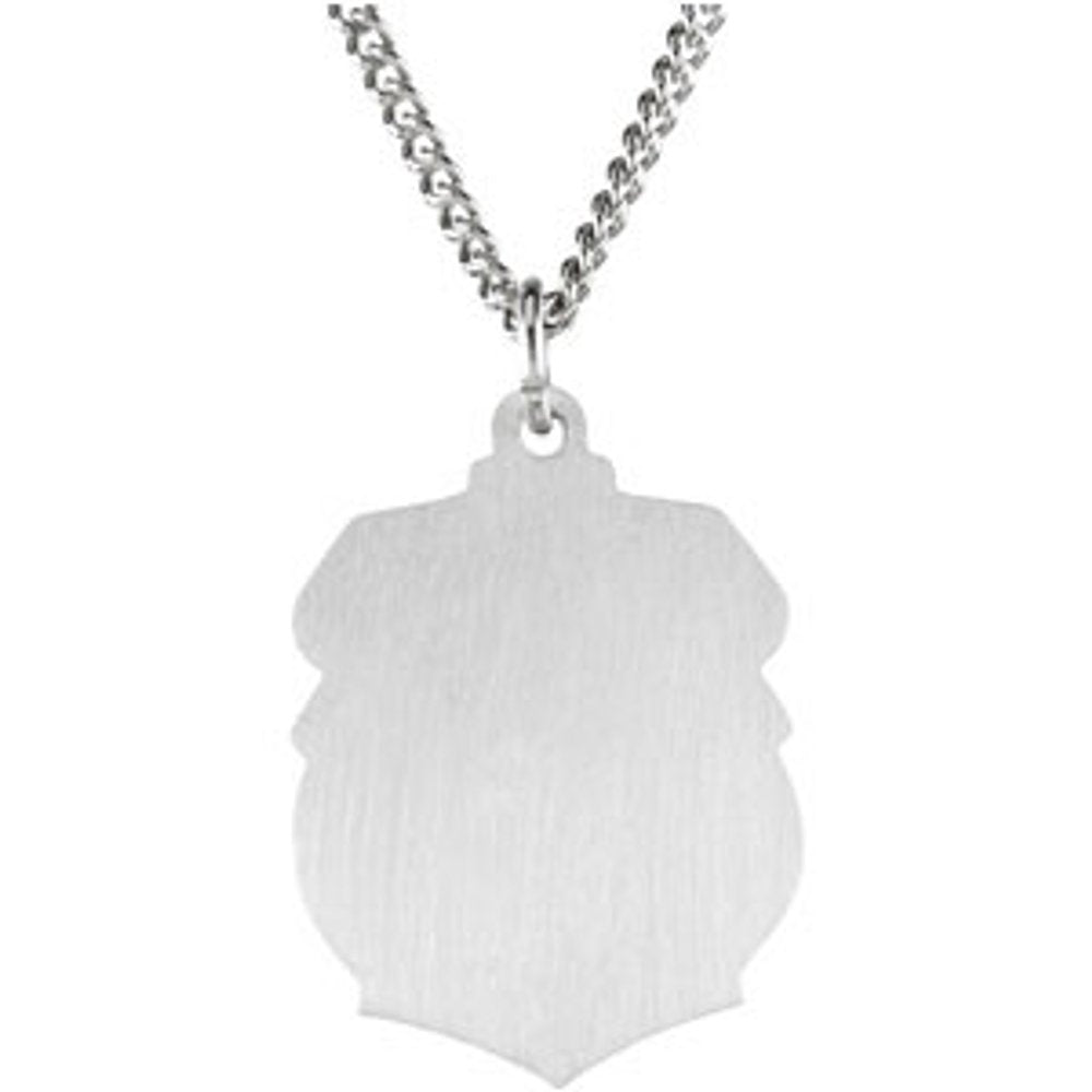 Sterling Silver 24.6x21 mm St. Michael Medal 24" Necklace