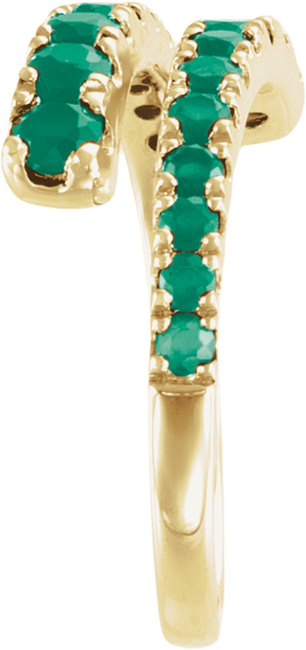 14K Yellow Gold Lab-Grown Ruby Bypass Ring