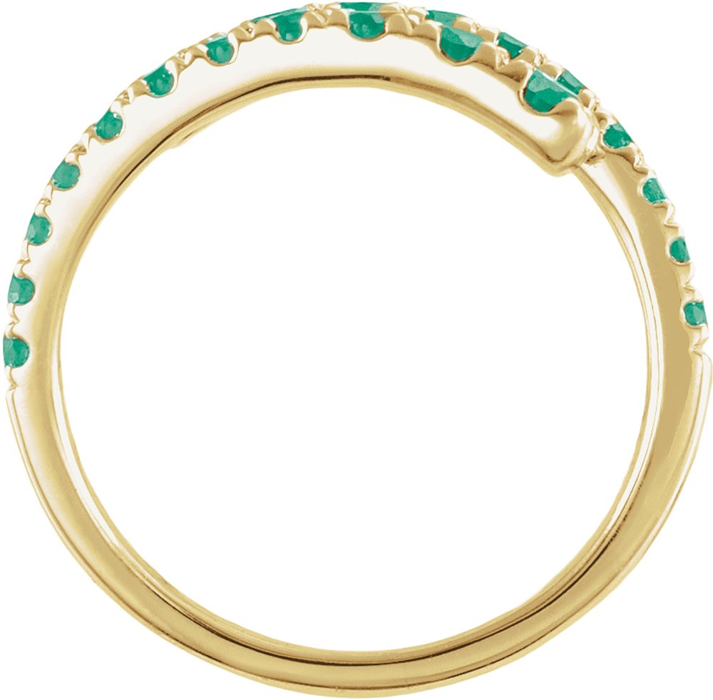 14K Yellow Gold Lab-Grown Ruby Bypass Ring