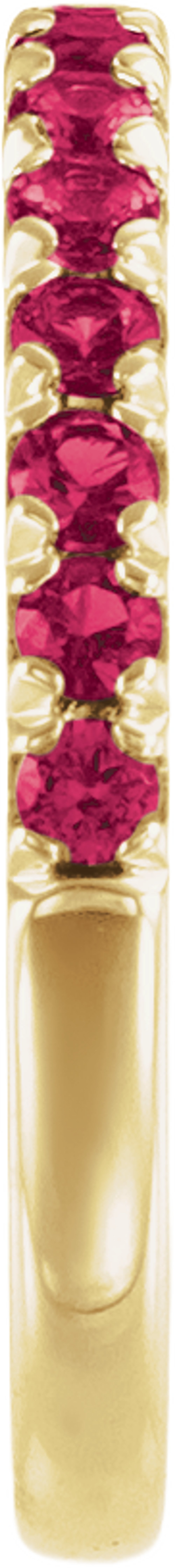 14K Yellow Gold Lab-Grown Ruby Stackable Ring