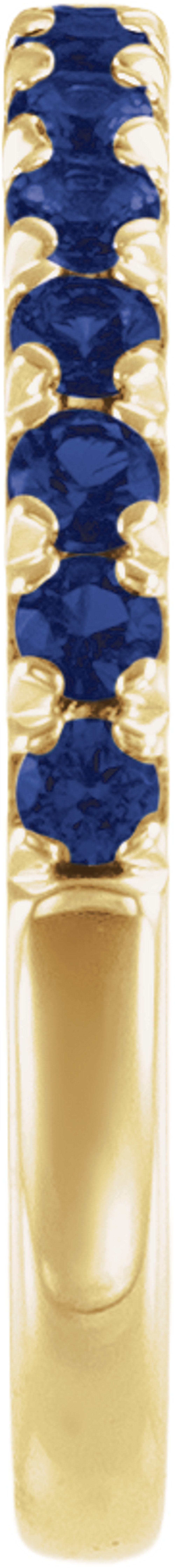 14K Yellow Gold Lab-Grown Blue Sapphire Stackable Ring