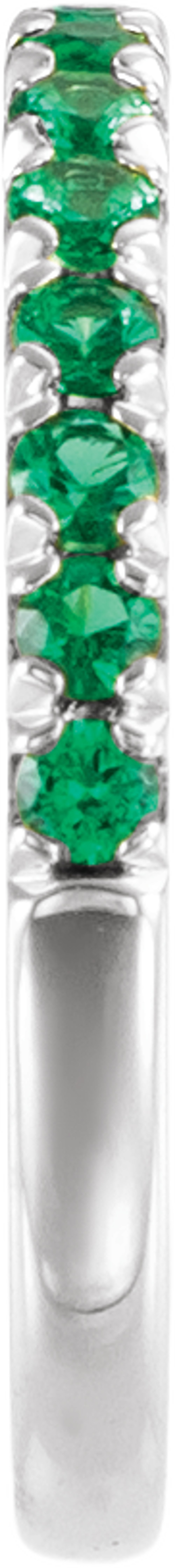 Sterling Silver Lab-Grown Emerald Stackable Ring