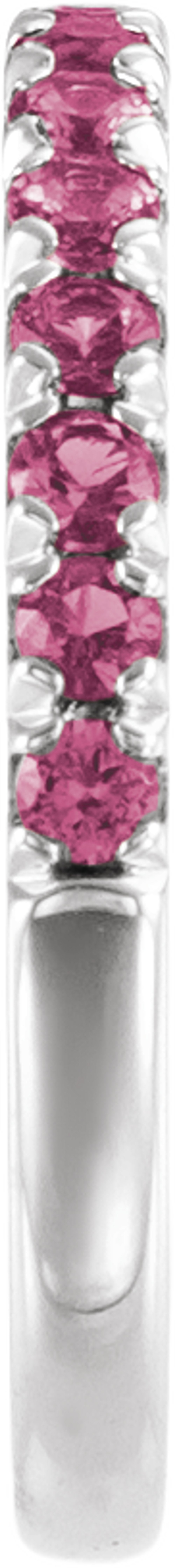 Sterling Silver Natural Pink Tourmaline Stackable Ring