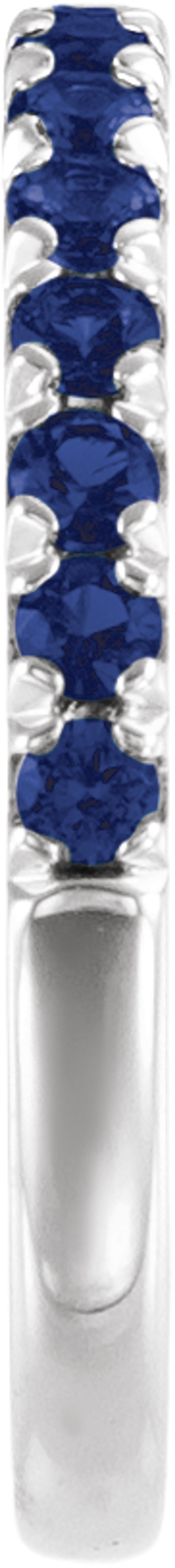 Sterling Silver Lab-Grown Blue Sapphire Stackable Ring