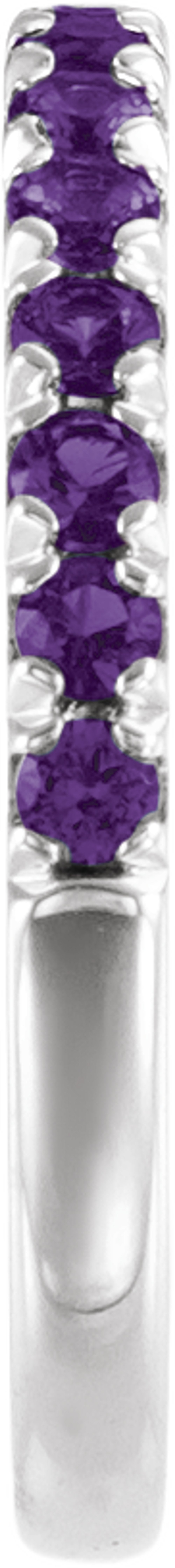 Sterling Silver Natural Amethyst Stackable Ring