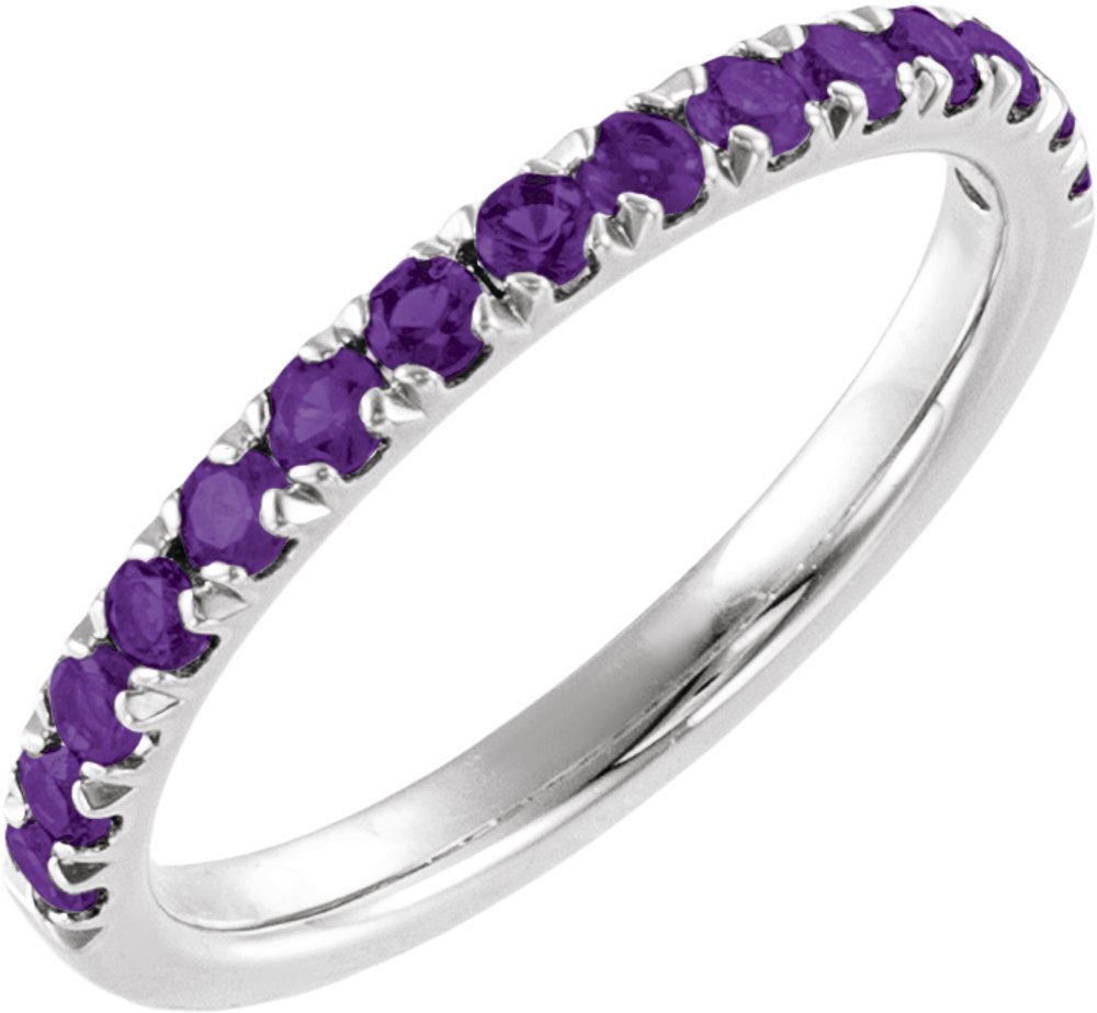 Sterling Silver Natural Amethyst Stackable Ring