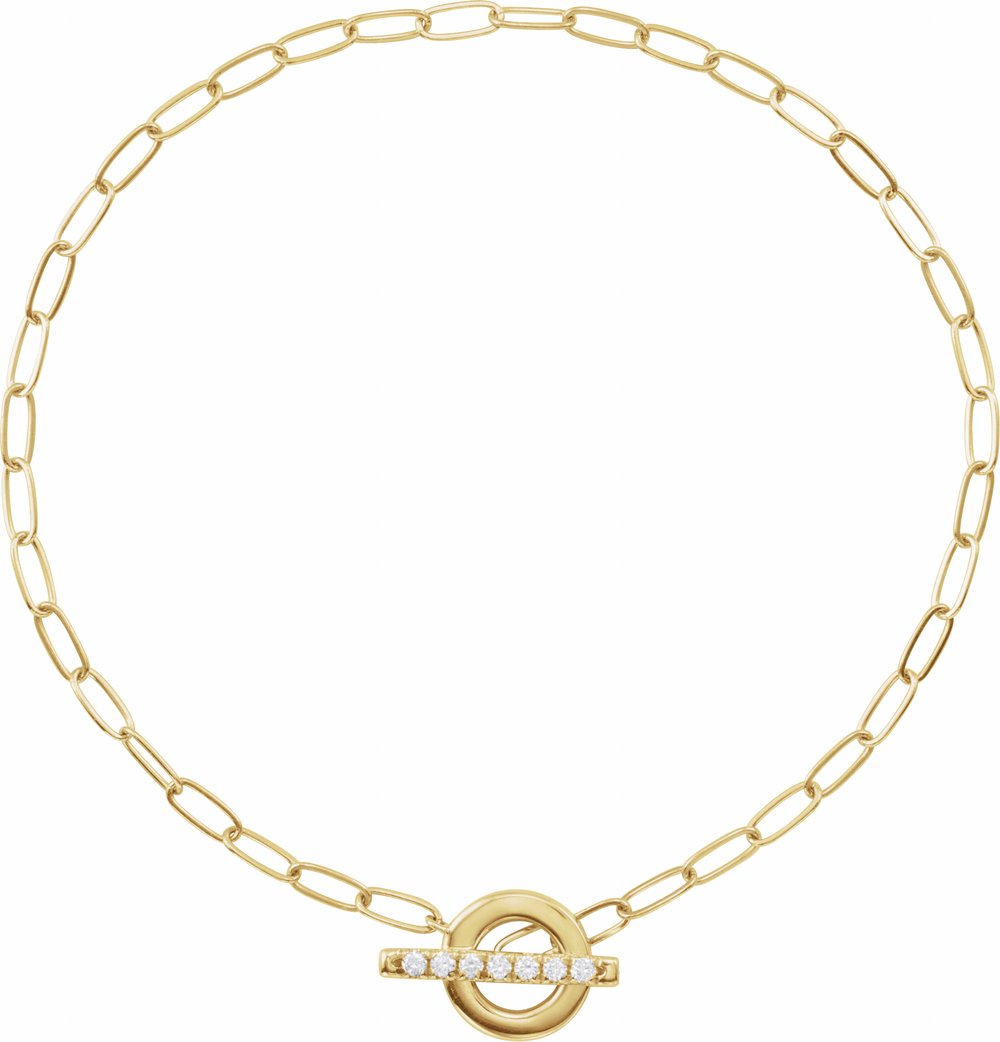 14K Yellow Gold 1/10 CTW Natural Diamond Toggle 7" Bracelet
