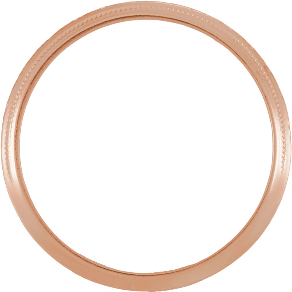 14K Rose Gold 2 mm Milgrain Geometric Band Size 7