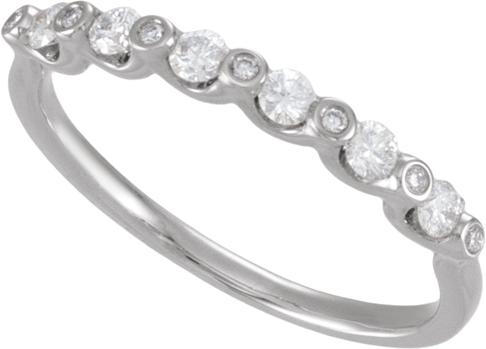 14K White Gold 1/3 CTW Natural Diamond Anniversary Band