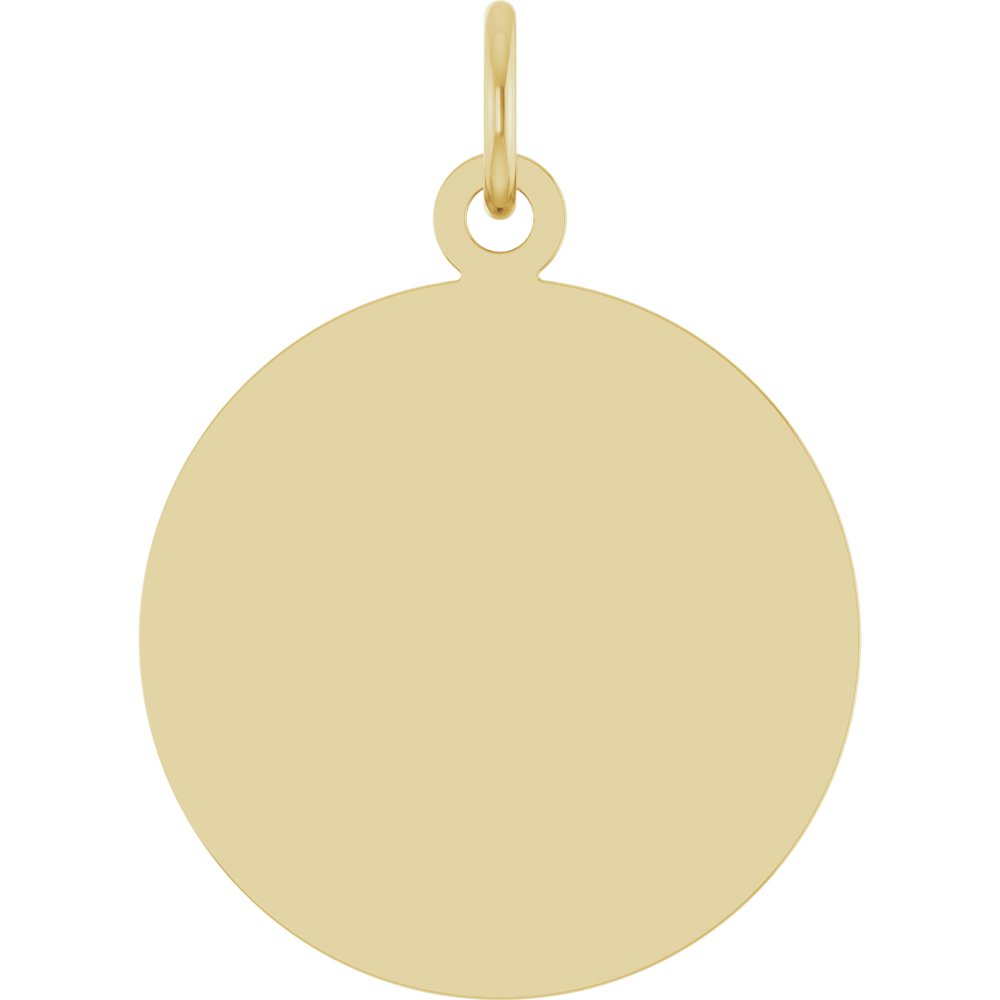 10K Yellow Gold Engravable Disc Pendant