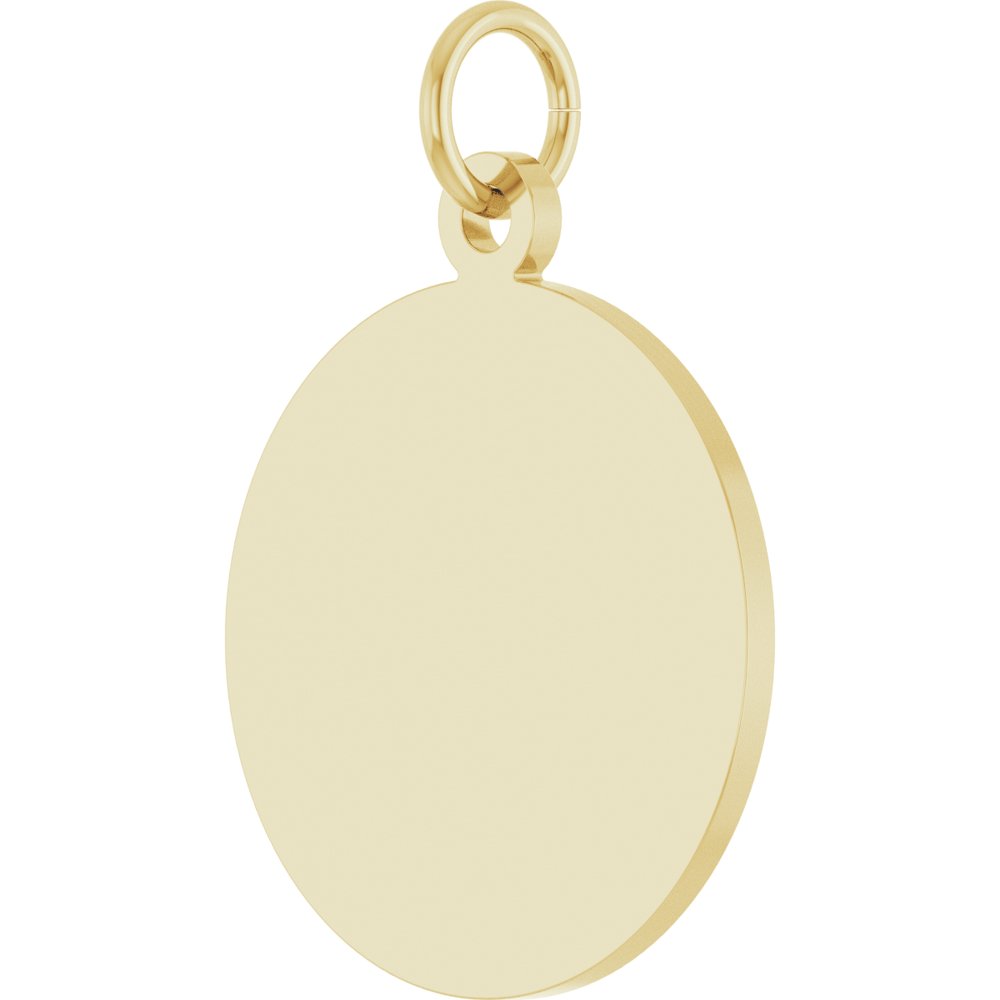 14K Yellow Gold Engravable Disc Pendant
