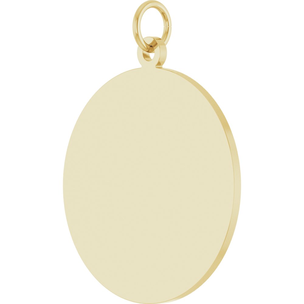 14K Yellow Gold Engravable Disc Pendant