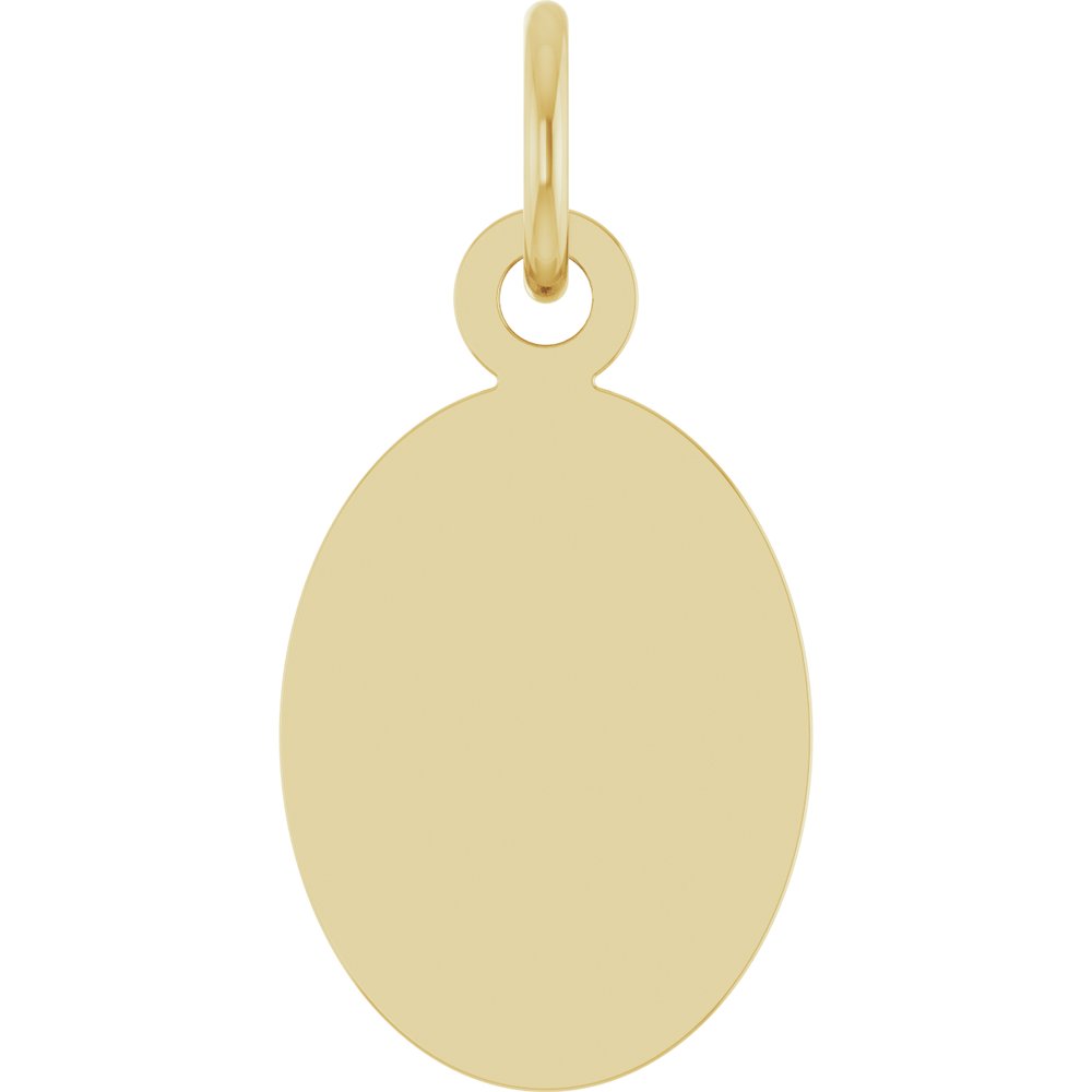 14K Yellow Gold Engravable Oval Disc Pendant