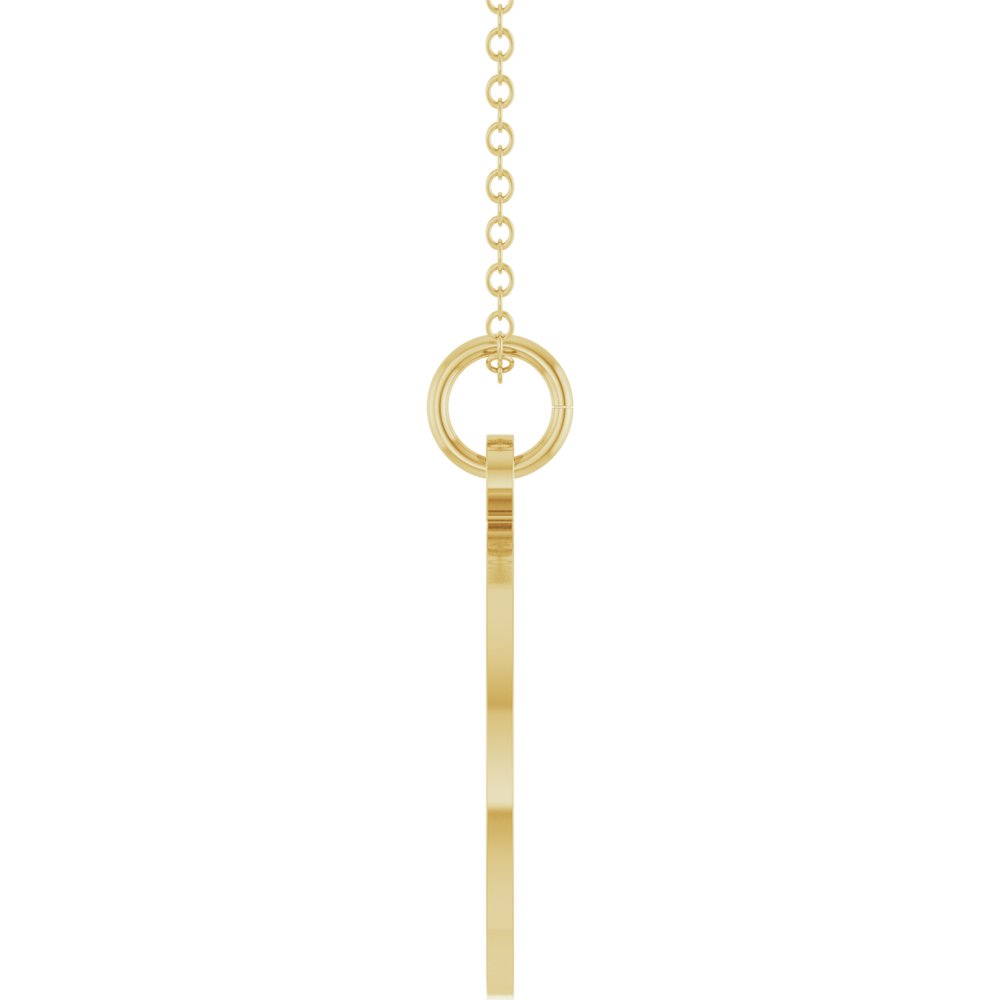 10K Yellow Gold Engravable Round Disc 18" Necklace