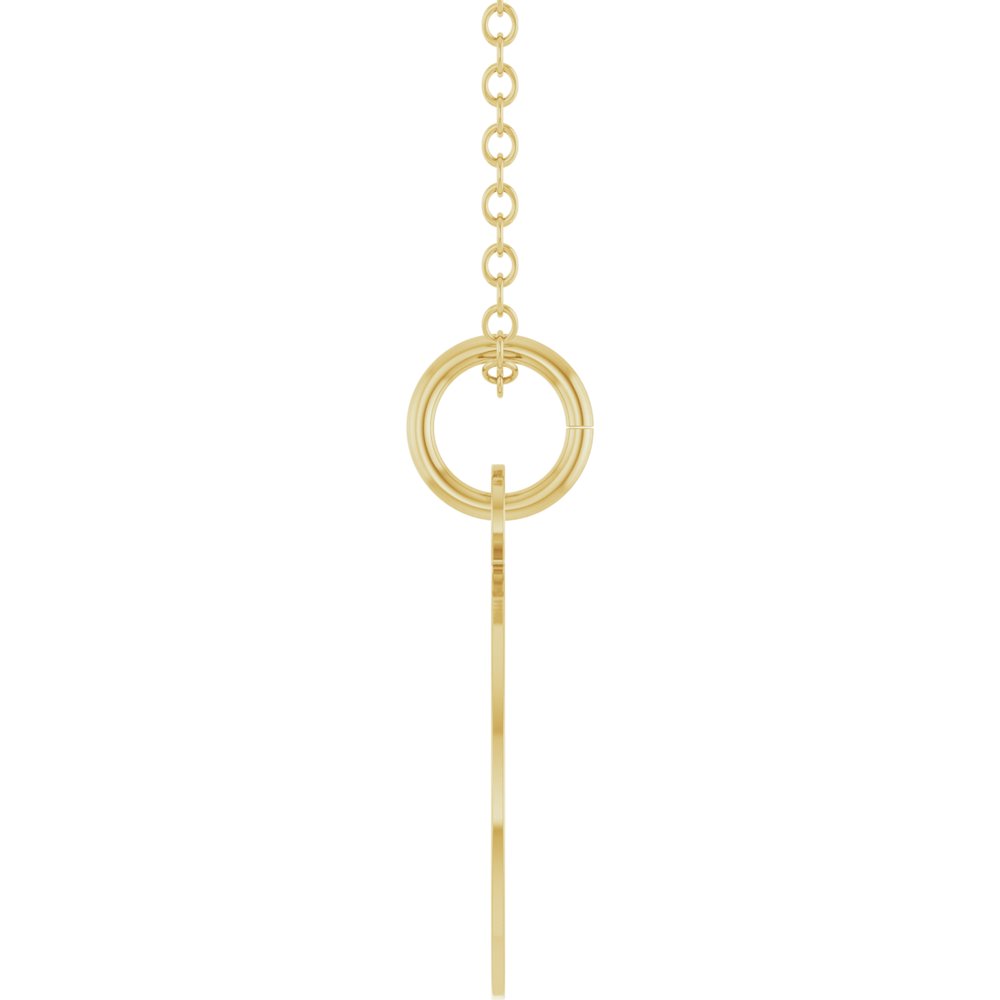 14K Yellow Gold Engravable Round Disc 18" Necklace